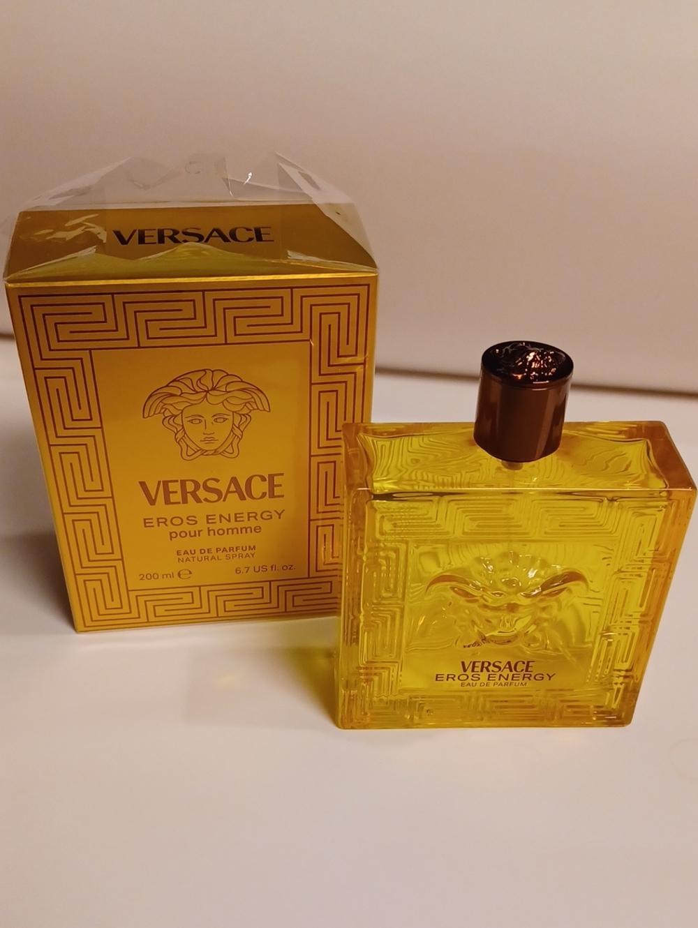 > Empty Versace Eros Energy Pour Homme 6.7 Oz Bottle With Box